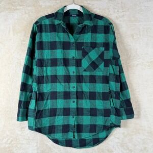 Madewell Buffalo Plaid Flannel Green Black Long Sleeve Button Up Womens Small
